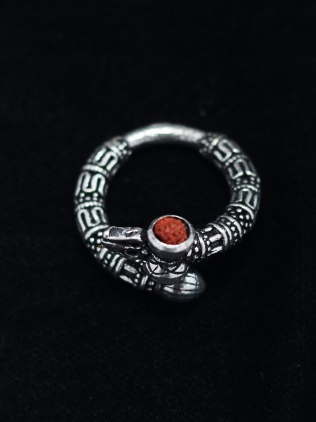 Fabulous High Quality Qxidised Damru Trishul Ring