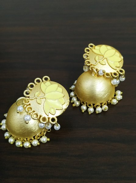 Magnificent Lotus Jaipuri Earrings