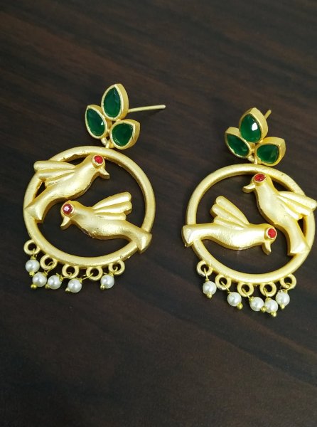 Classy Parrot Jaipuri Earrings