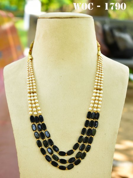 Catchy & Beautiful  Three Layer Beads And Pearl Mala