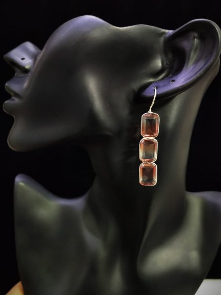 Funky  Stone Oxidised Studd Earrings