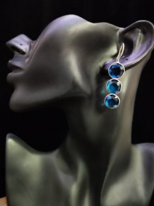 Crafted Stone Oxidised Studd Earrings