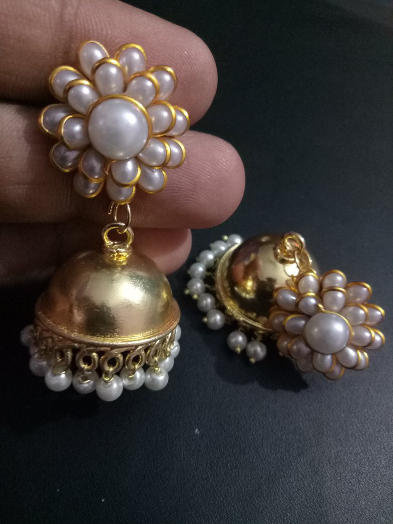 Lovely Jaipuri Golden Pachhi Earrings