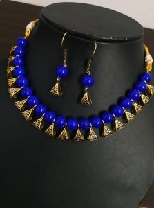 Attractive Golden Beaded Necklace Set