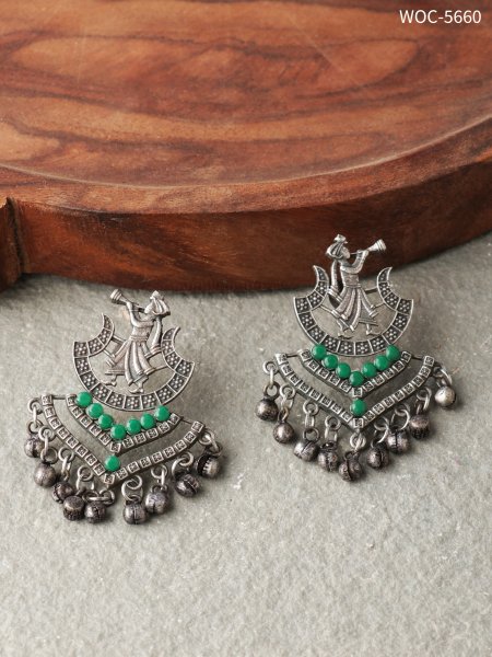 Silver lookalike baaraat ghungroo earrings