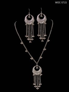 Oxidised chain Bali necklace set